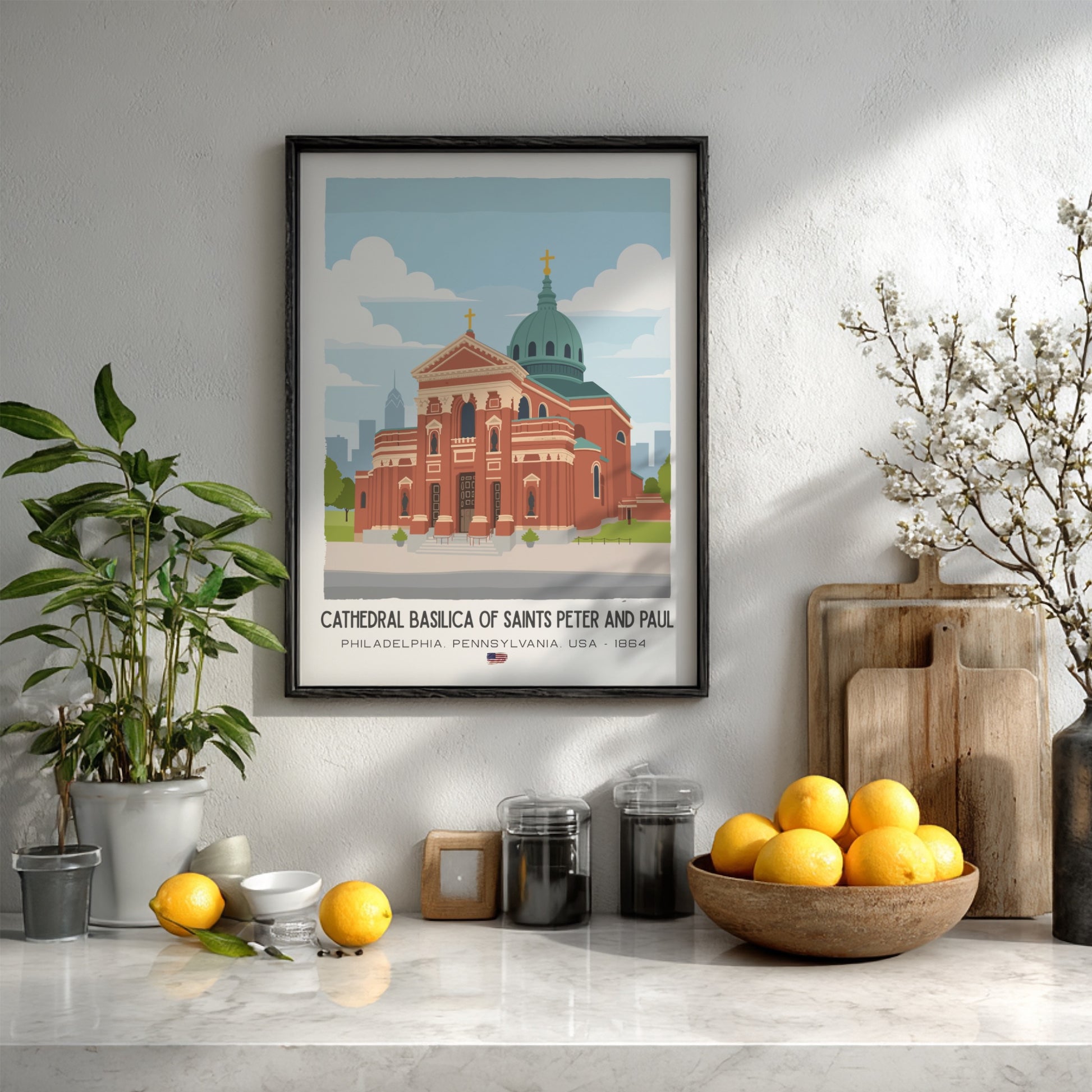 Cathedral Basilica of Saints Peter and Paul Art - "The Corinthian Landmark" Wall Print