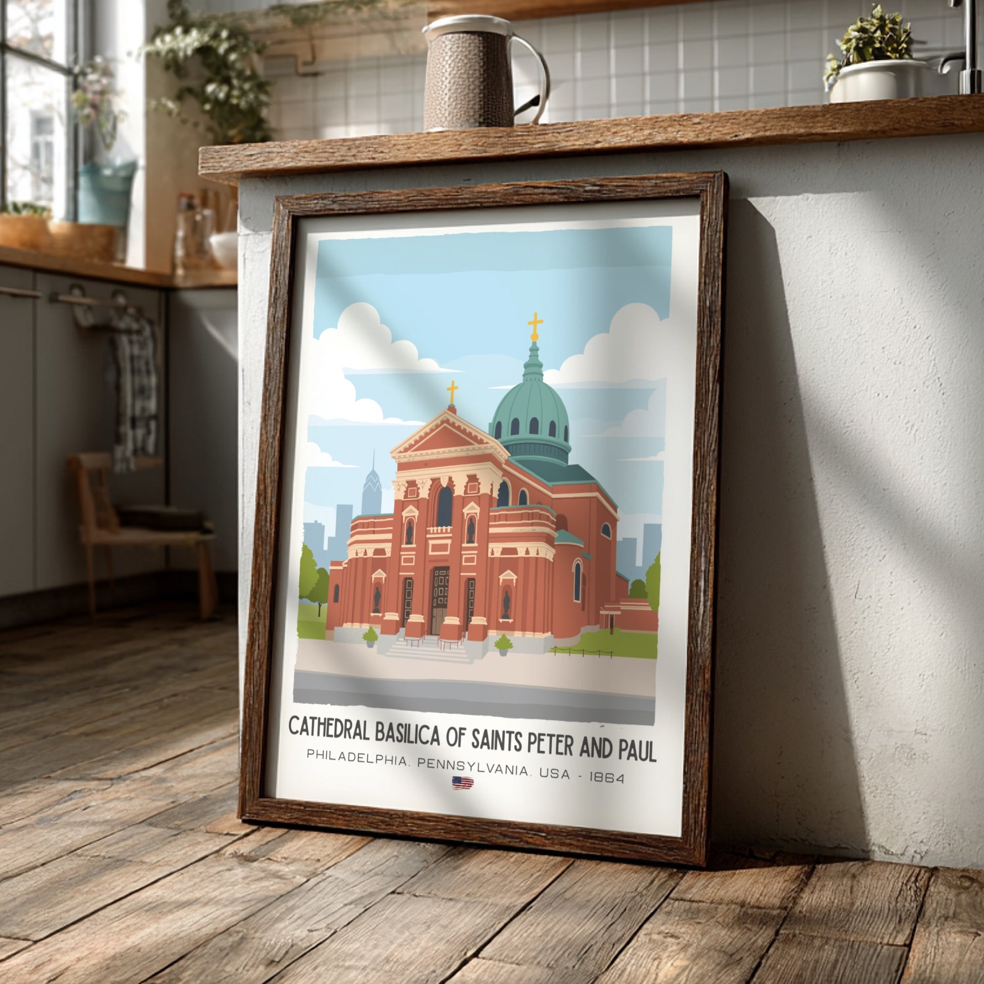Cathedral Basilica of Saints Peter and Paul Art - "The Corinthian Landmark" Wall Print