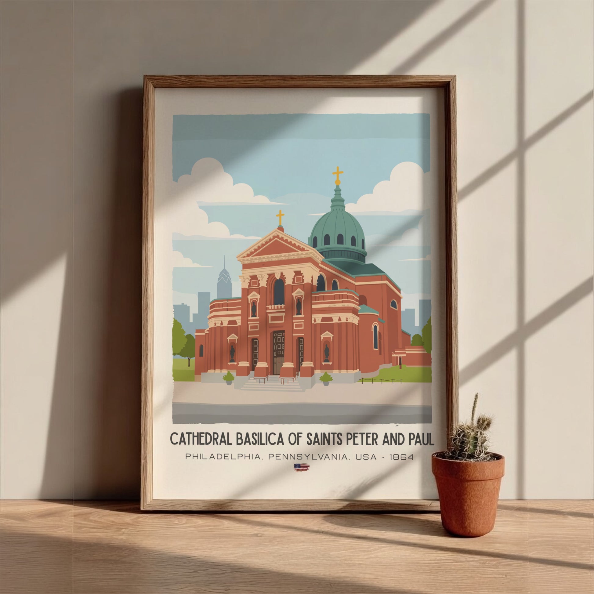 Cathedral Basilica of Saints Peter and Paul Art - "The Corinthian Landmark" Wall Print