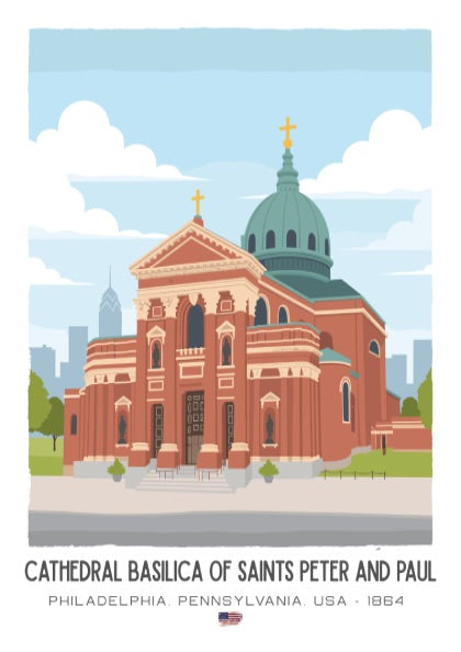 Cathedral Basilica of Saints Peter and Paul Art - "The Corinthian Landmark" Wall Print
