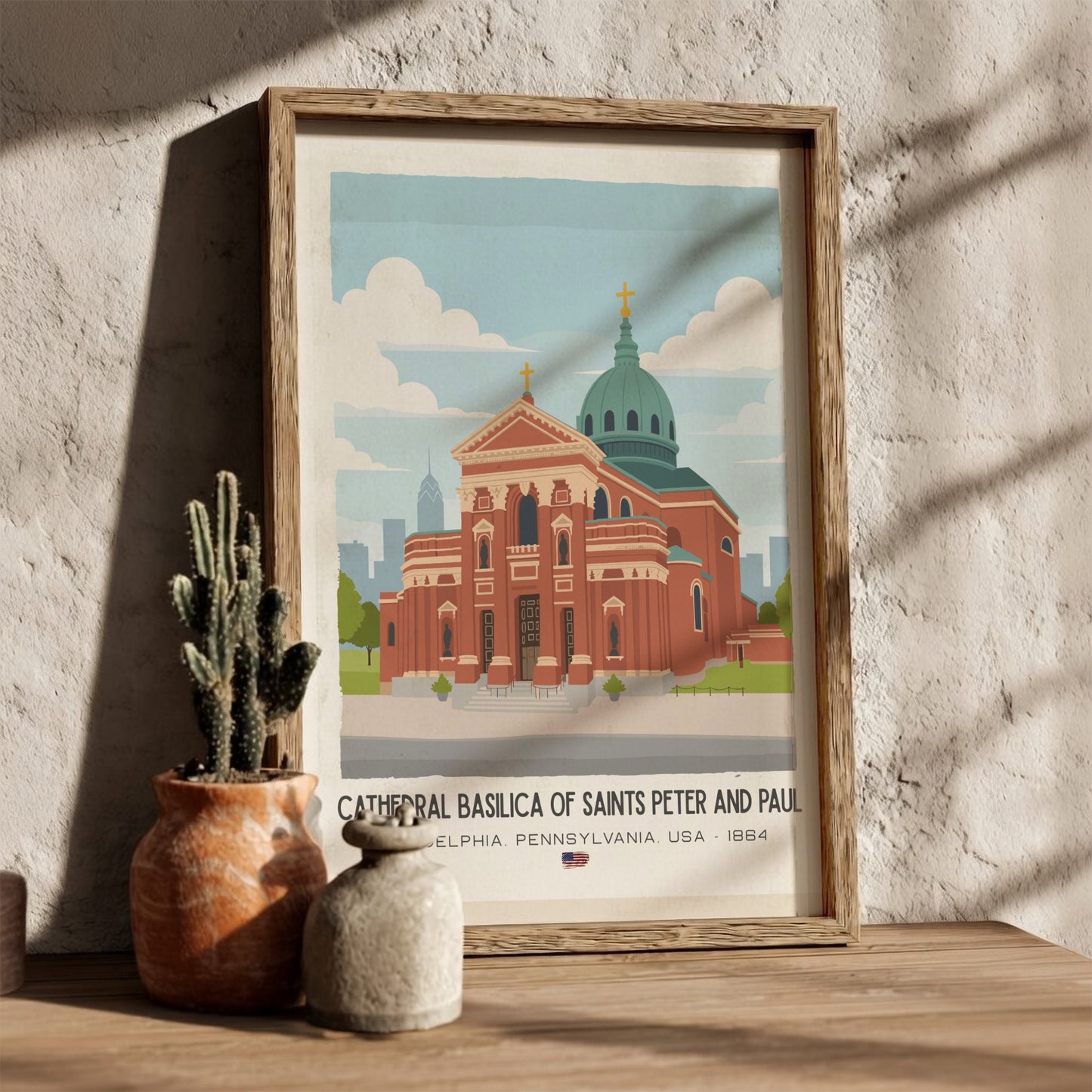 Cathedral Basilica of Saints Peter and Paul Art - "The Corinthian Landmark" Wall Print