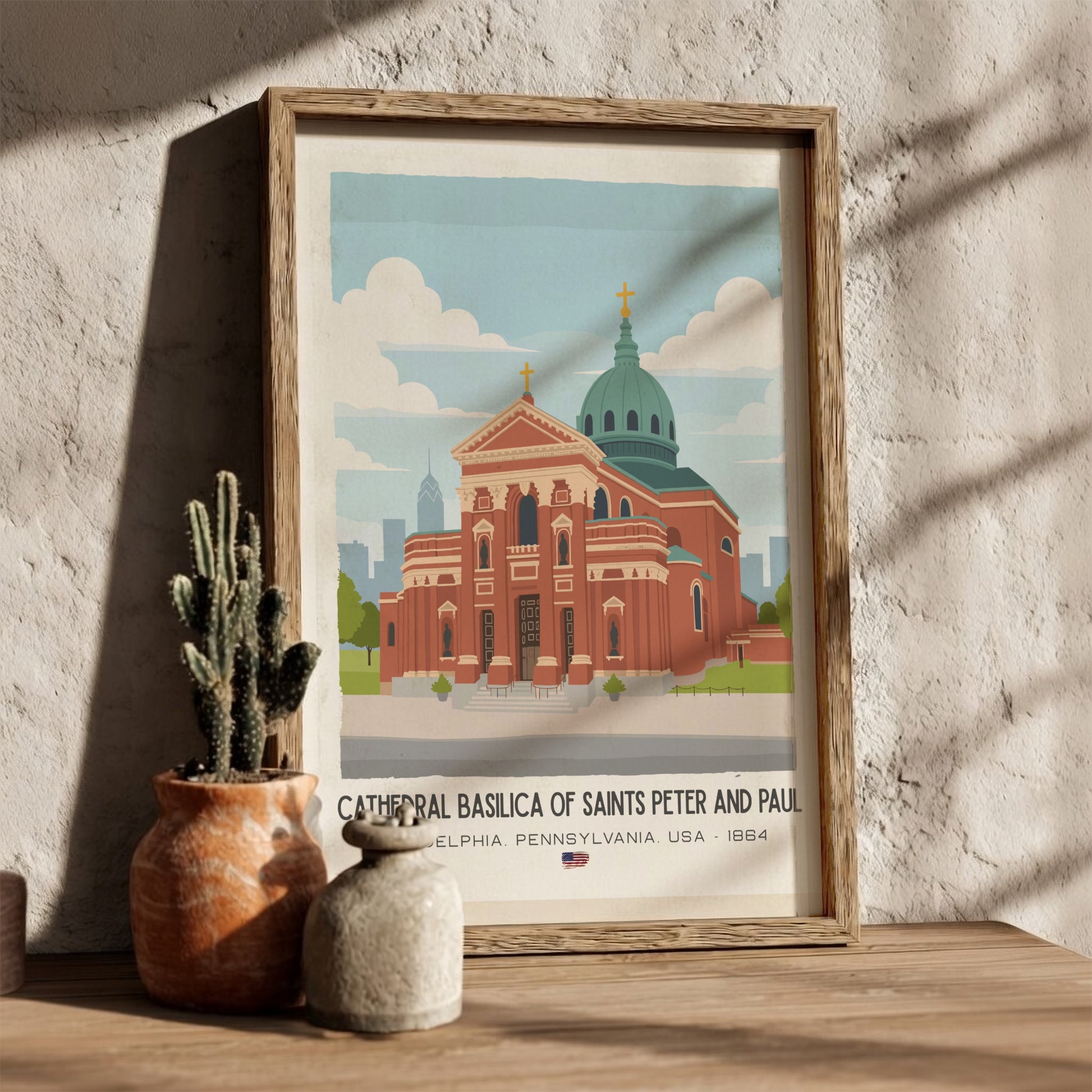 Cathedral Basilica of Saints Peter and Paul Art - "The Corinthian Landmark" Wall Print
