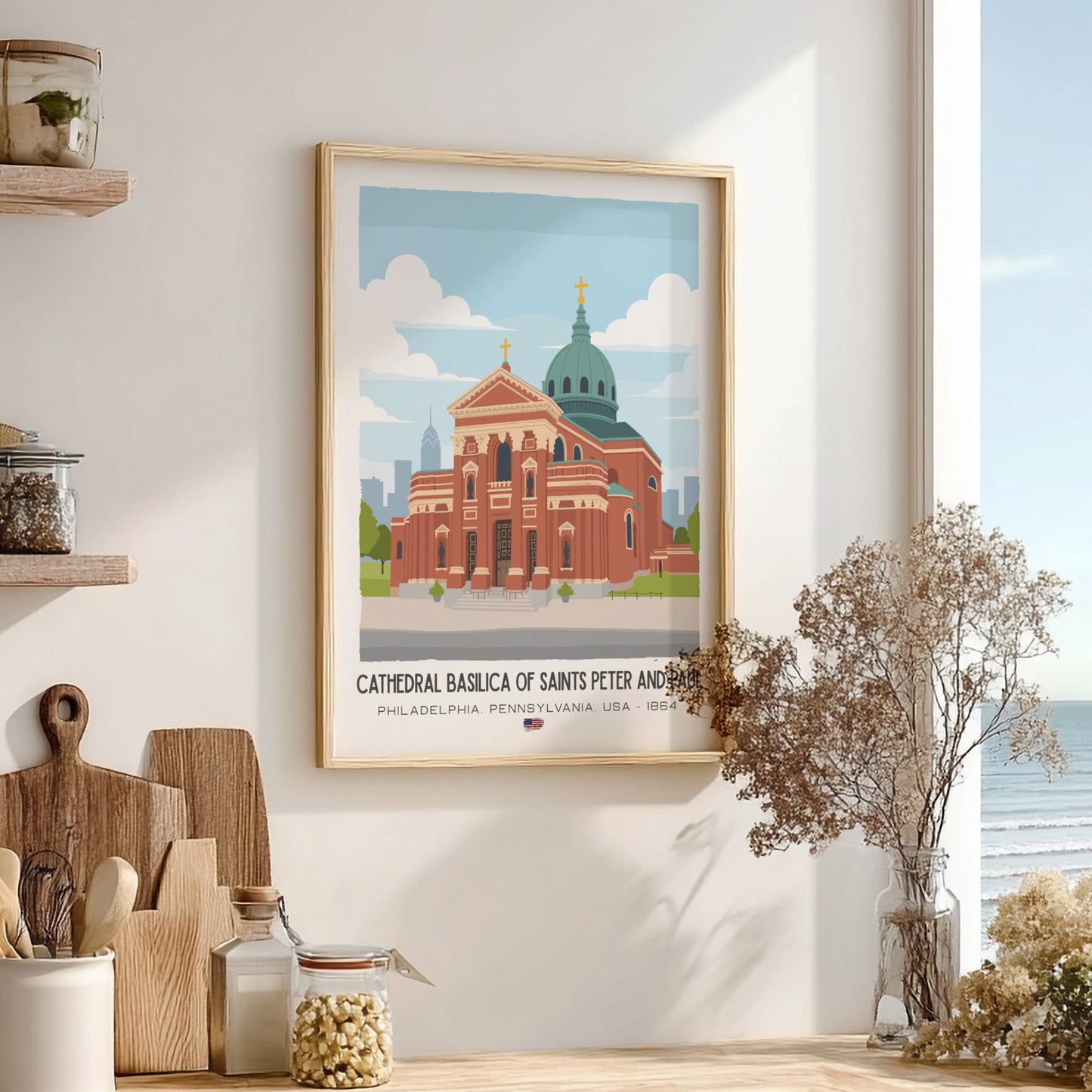 Cathedral Basilica of Saints Peter and Paul Art - "The Corinthian Landmark" Wall Print
