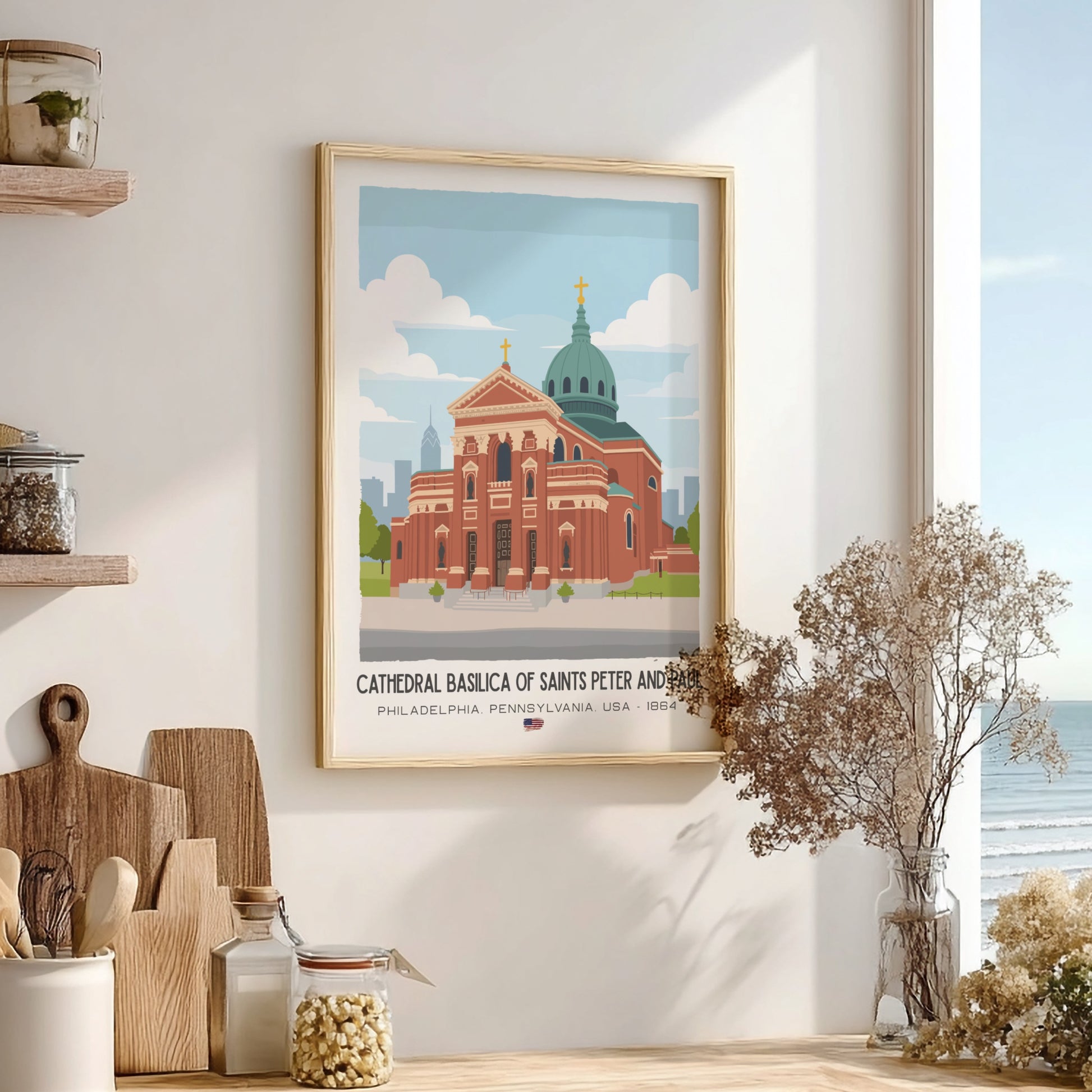 Cathedral Basilica of Saints Peter and Paul Art - "The Corinthian Landmark" Wall Print