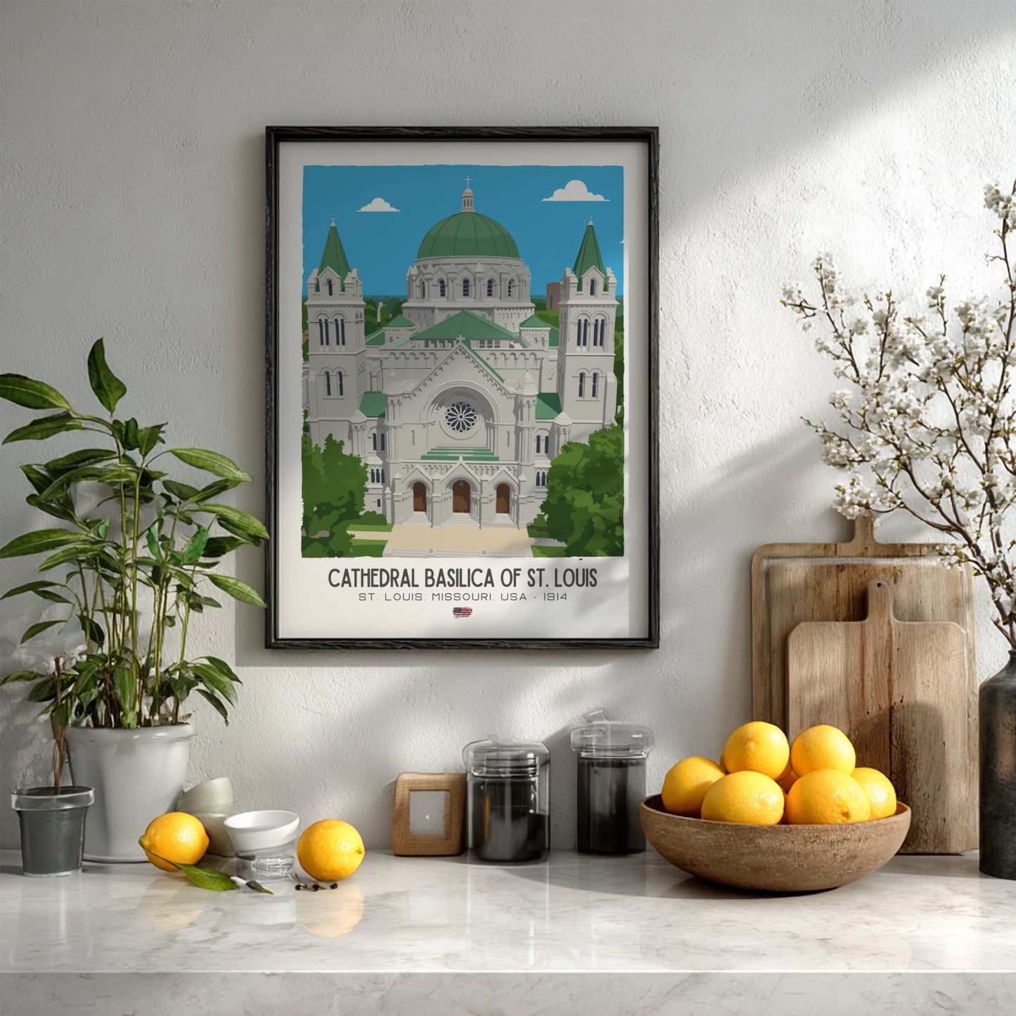 Cathedral Basilica of St. Louis Art - The Neo-Byzantine Masterpiece Wall Print