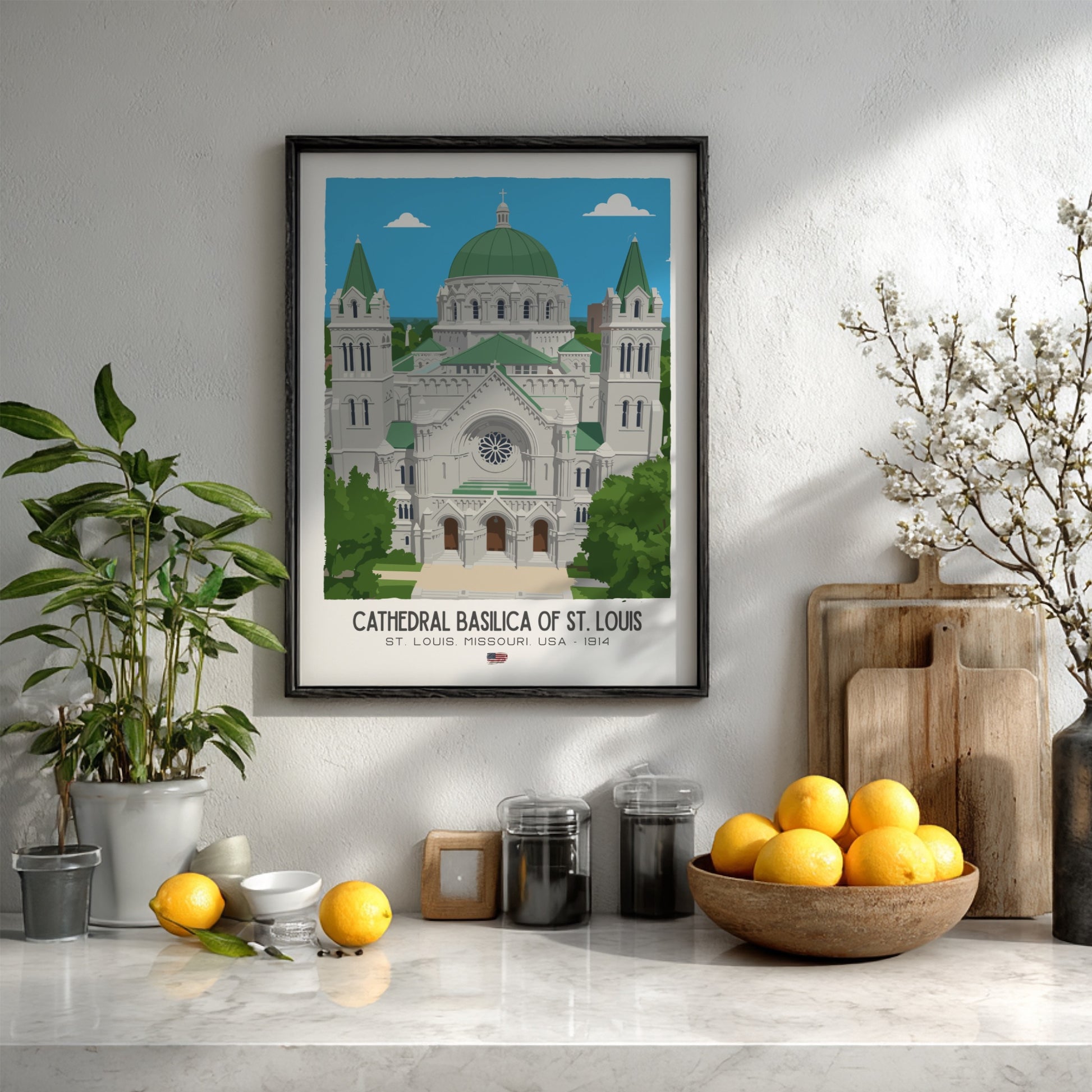 Cathedral Basilica of St. Louis Art - The Neo-Byzantine Masterpiece Wall Print