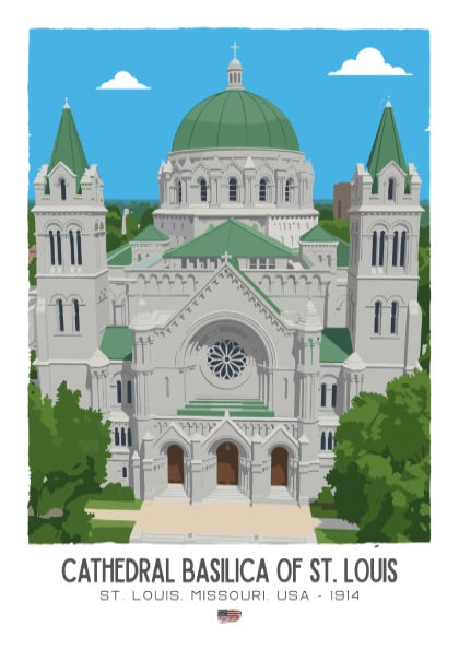Cathedral Basilica of St. Louis Art - The Neo-Byzantine Masterpiece Wall Print