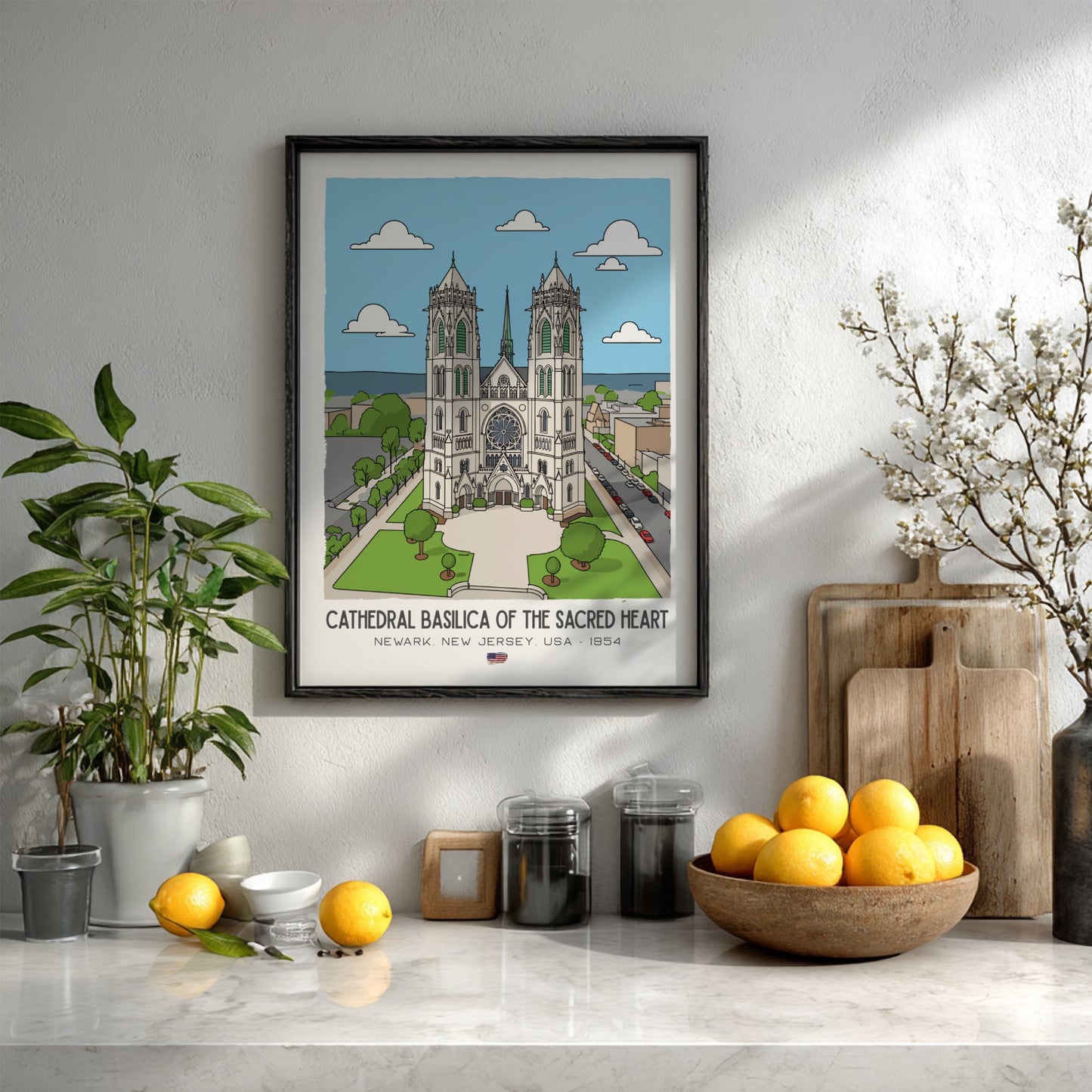 Cathedral Basilica of the Sacred Heart Art - The French Gothic Revival Wall Print