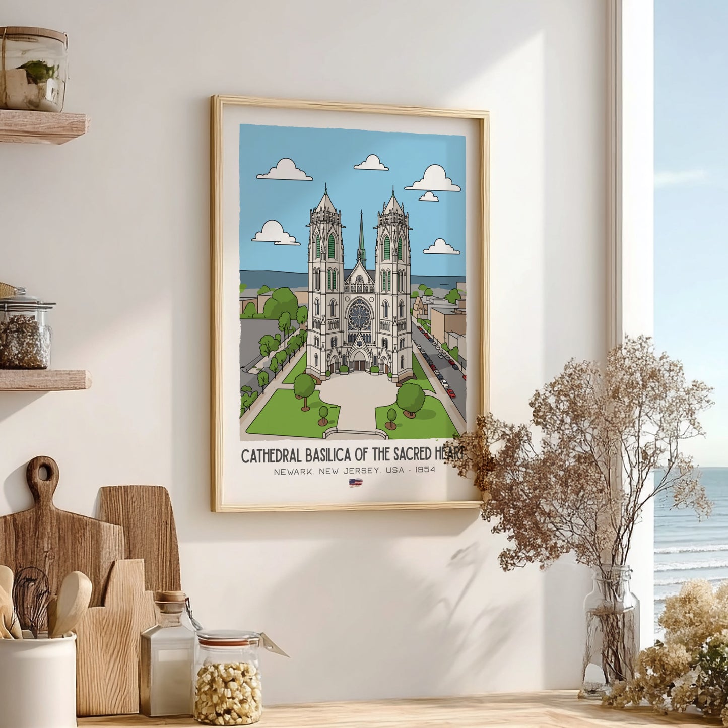 Cathedral Basilica of the Sacred Heart Art - The French Gothic Revival Wall Print