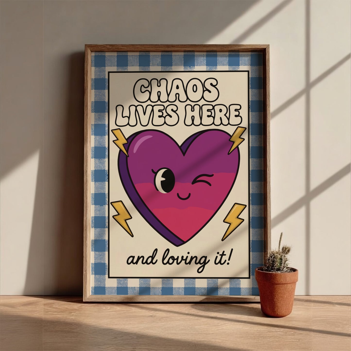 Chaos Lives Here - Minimalist Relatable Quote Wall Art