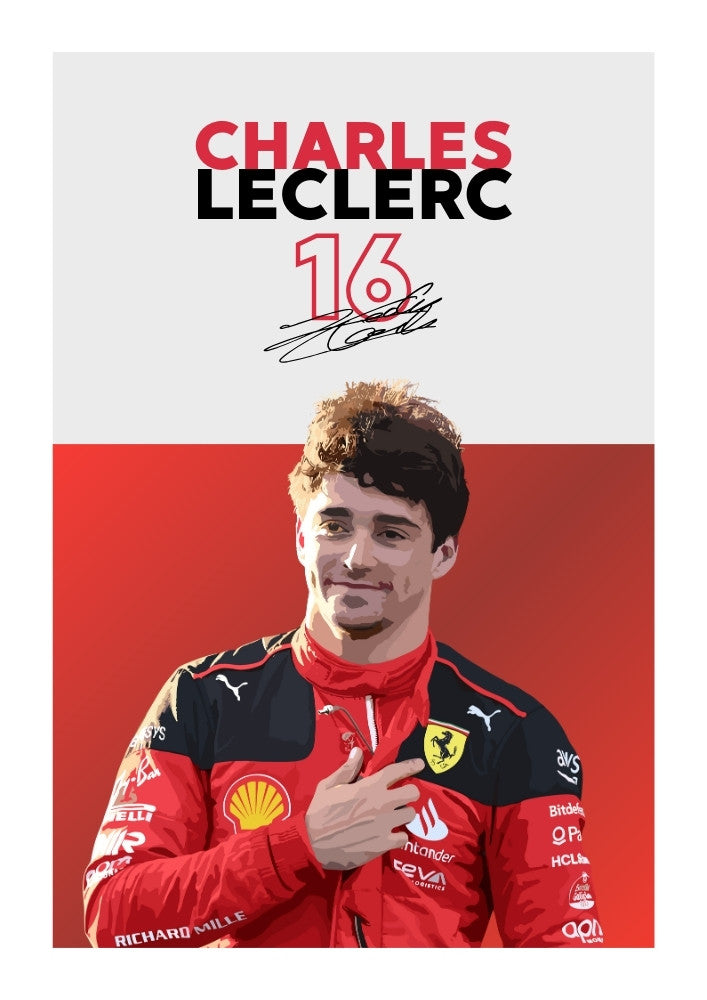 Affiche Charles Leclerc, tirage F1