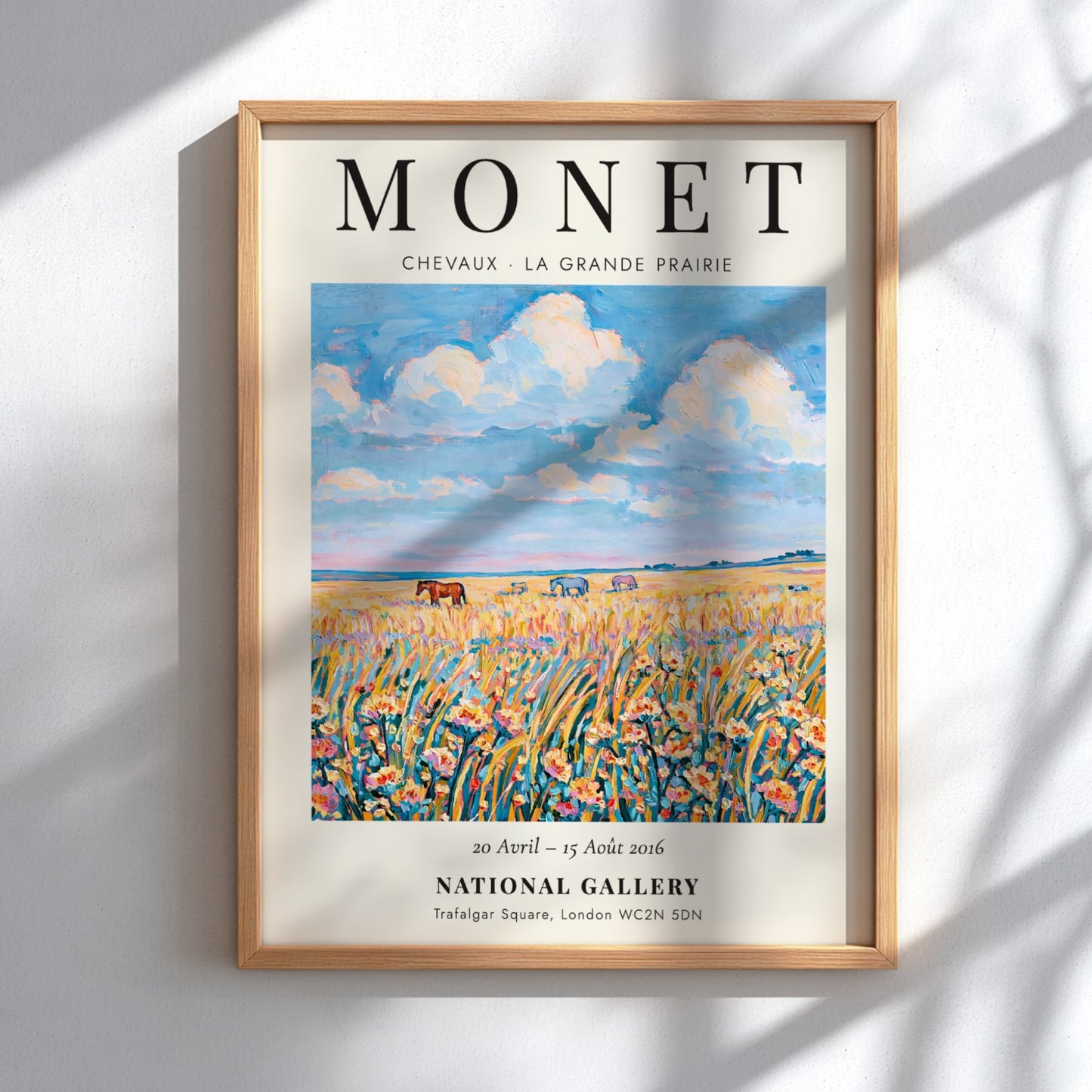 Monet inspired poster featuring wildflowers in vibrant colors and soft brush strokes