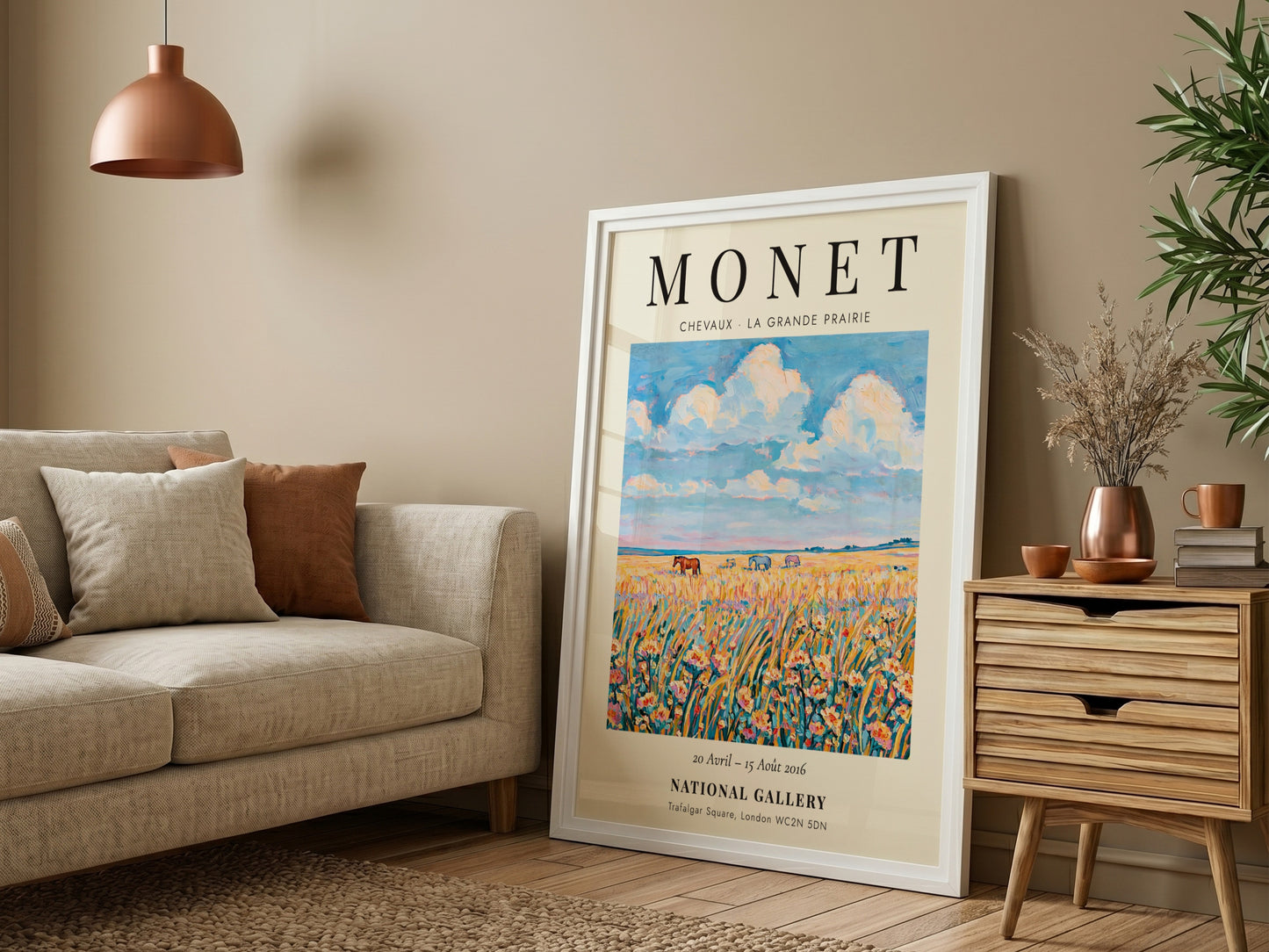 Monet inspired poster featuring wildflowers in vibrant colors and soft brush strokes