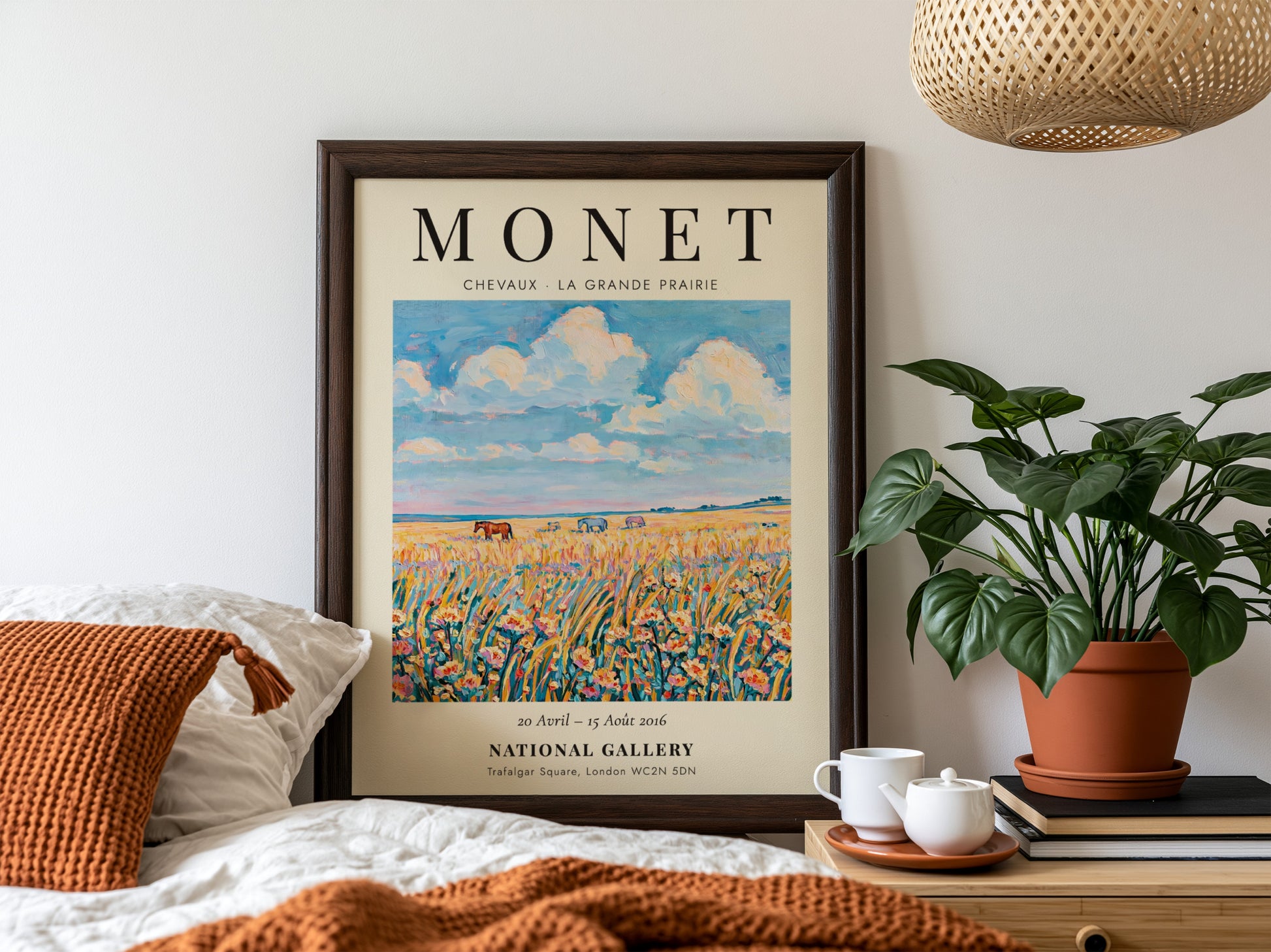Monet inspired poster featuring wildflowers in vibrant colors and soft brush strokes