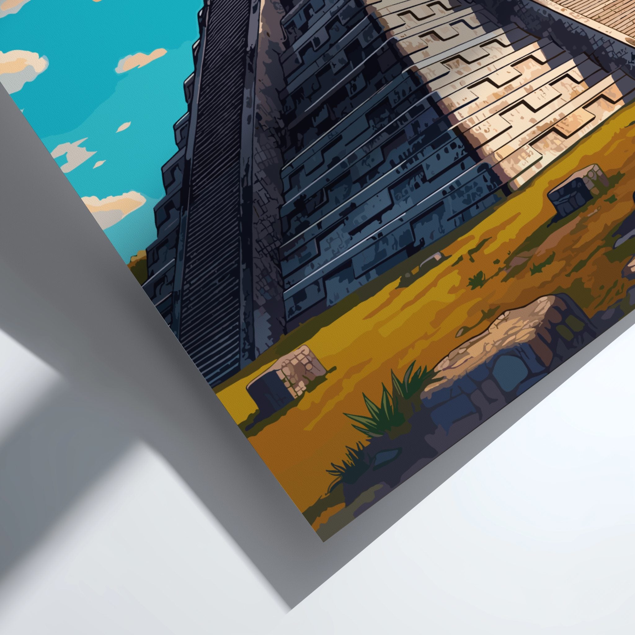 South America CHICHEN ITZA PRINT - MAYAN PYRAMID ART