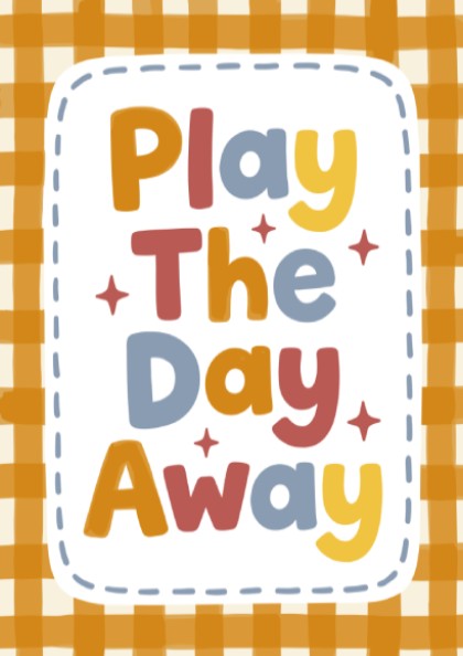 Kids room poster featuring playful typography in warm colors, ideal for nursery decor.