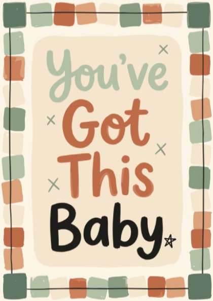Motivational kids room poster featuring hand-painted design with warm colors and uplifting message for
