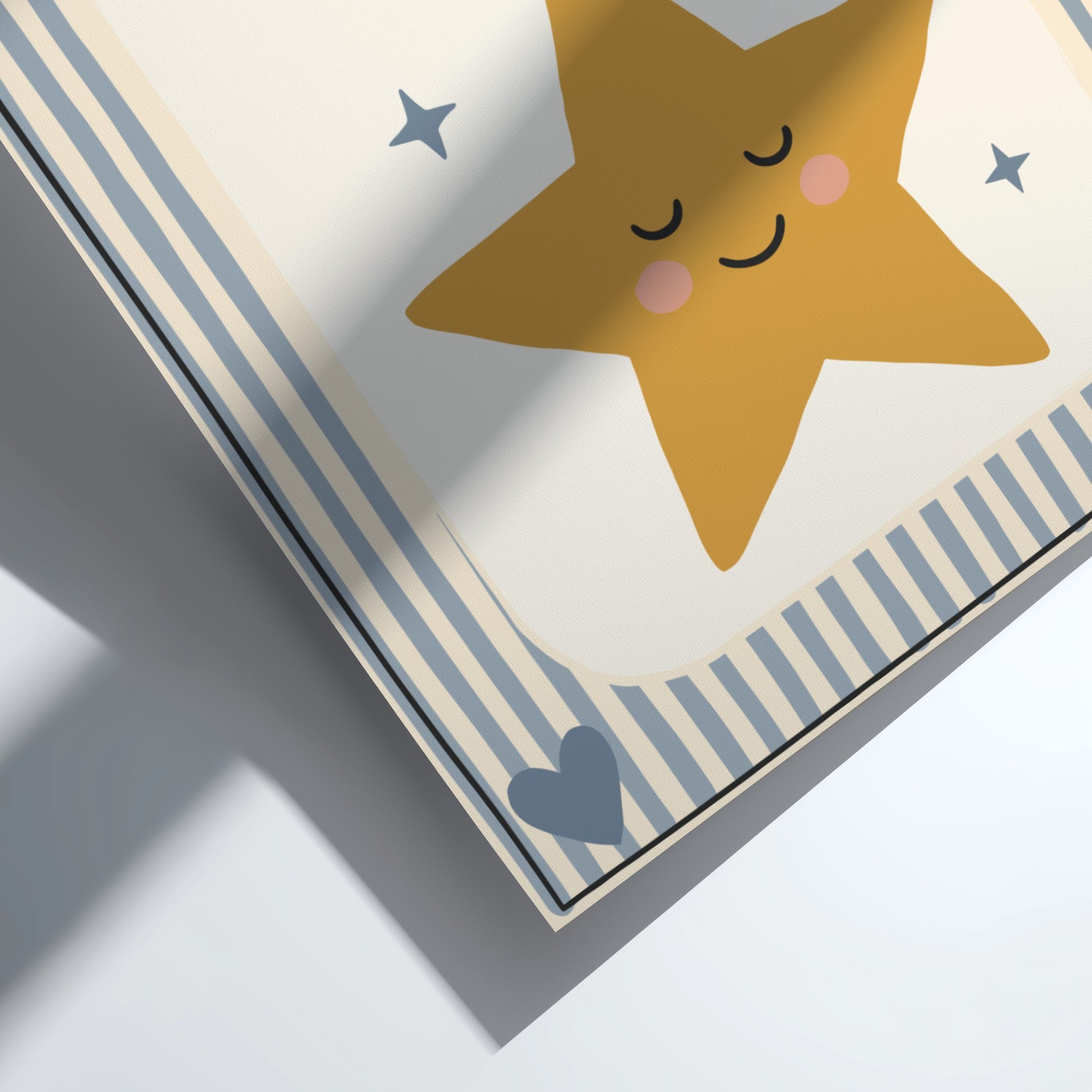 Kids room poster featuring a hand-painted golden star with a smiling face, ideal for nursery decor.
