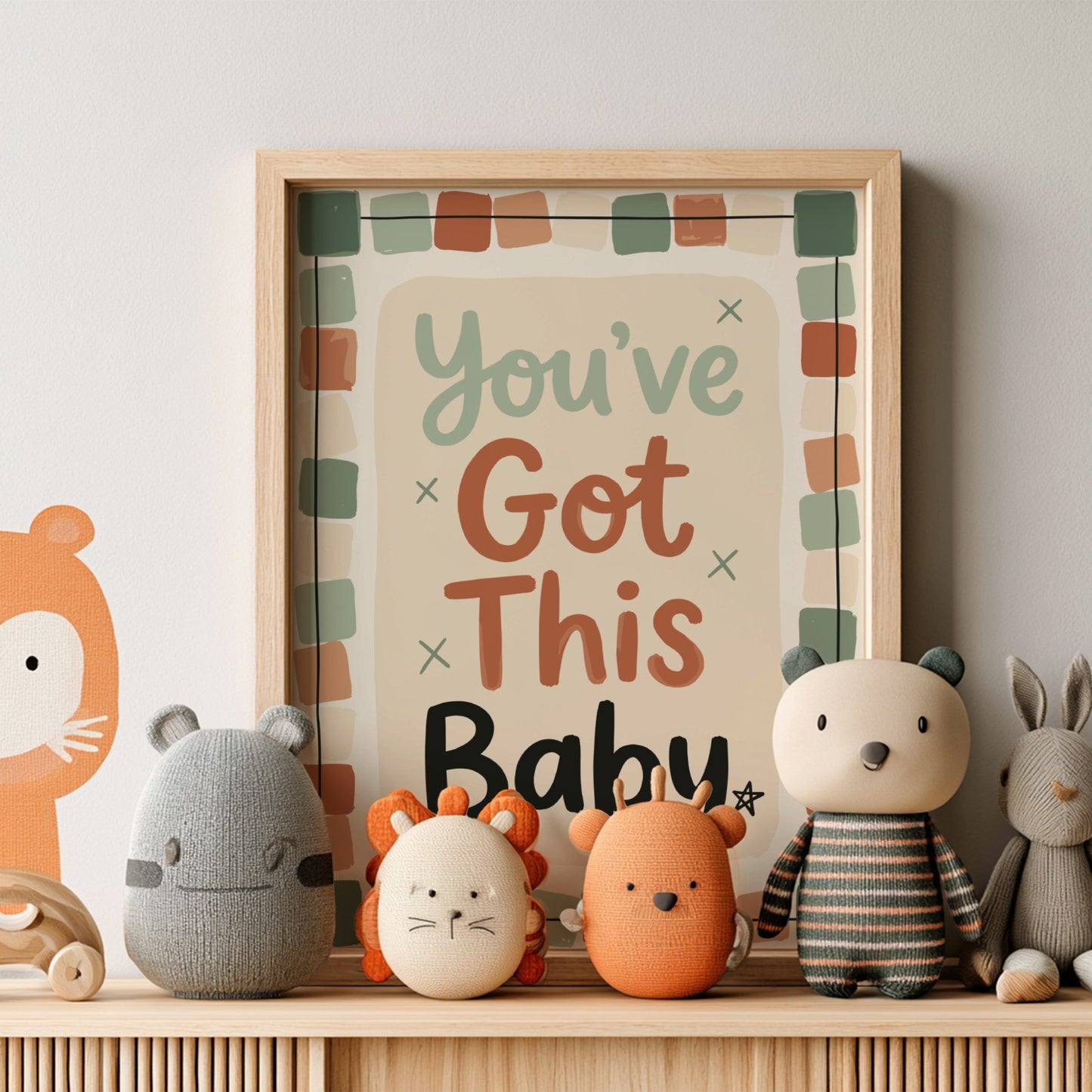 Motivational kids room poster featuring hand-painted design with warm colors and uplifting message for