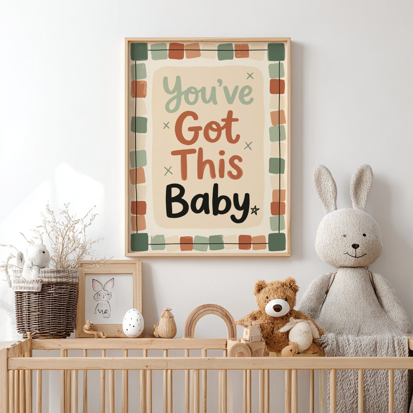 Motivational kids room poster featuring hand-painted design with warm colors and uplifting message for