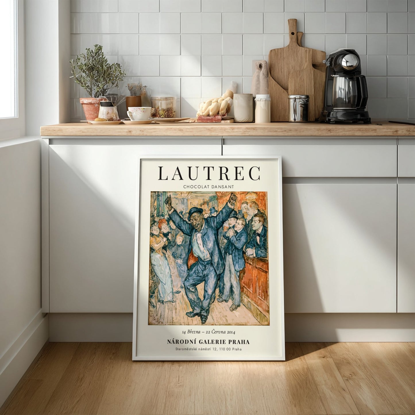 Chocolat Dansant poster featuring Toulouse-Lautrec's vibrant art style with rich colors and lively figures
