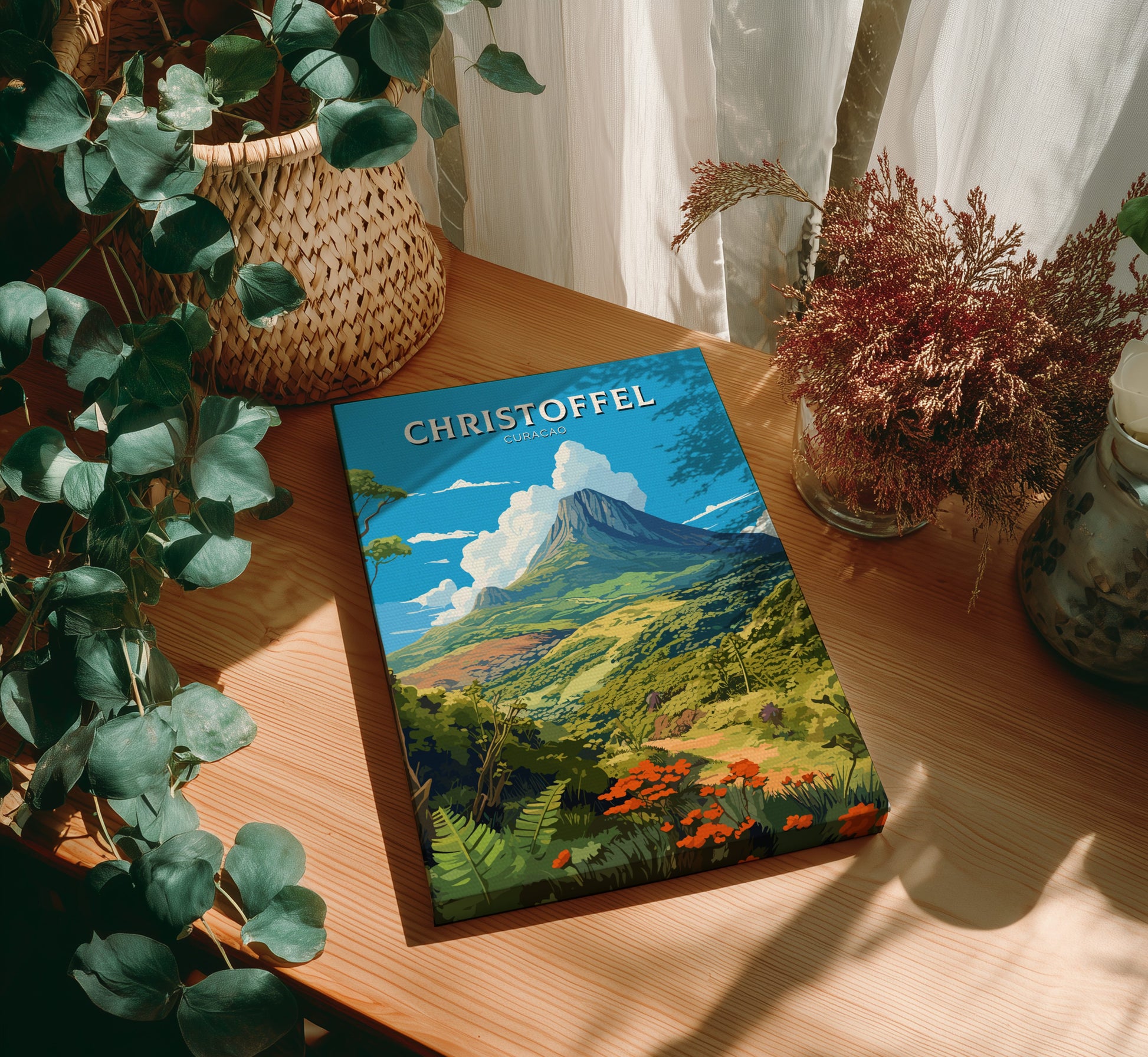 Christoffel Curacao travel poster on canvas
