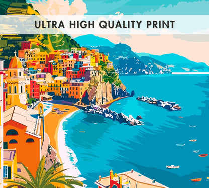 Vernazza Travel Poster, Vernazza Italy Wall Art, Vernazza Photo Print, Cinque Terre Artwork, Home Décor, Mediterranean sea Poster