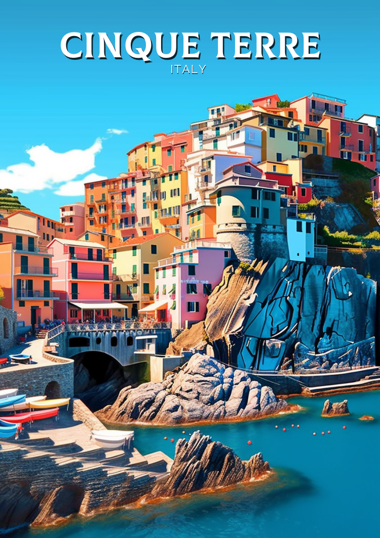 Europe CINQUE TERRE TRAVEL PRINT - ITALY ARTWORK
