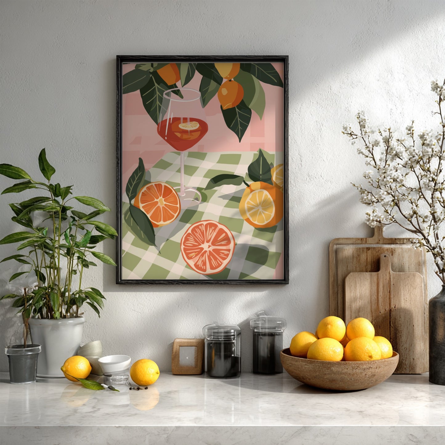 Citrus Table Poster - Fresh Fruit & Sunny Vibes Wall Art Print