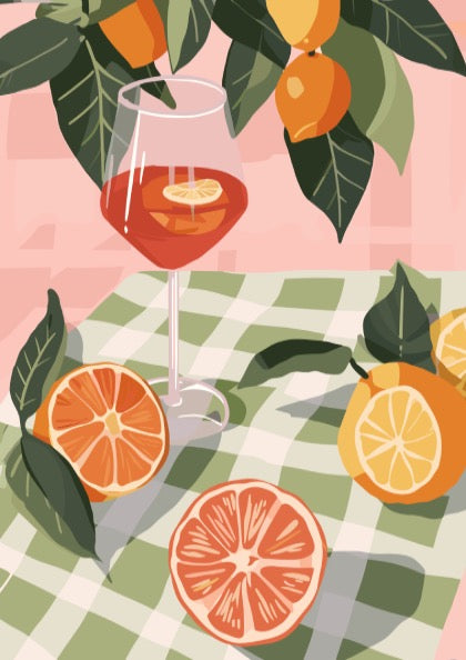 Citrus Table Poster - Fresh Fruit & Sunny Vibes Wall Art Print