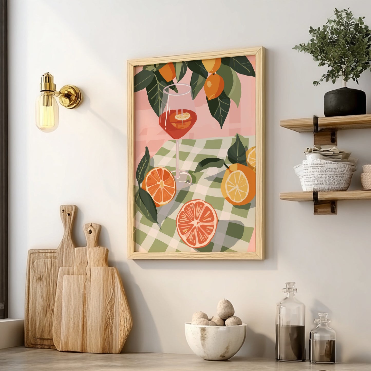 Citrus Table Poster - Fresh Fruit & Sunny Vibes Wall Art Print