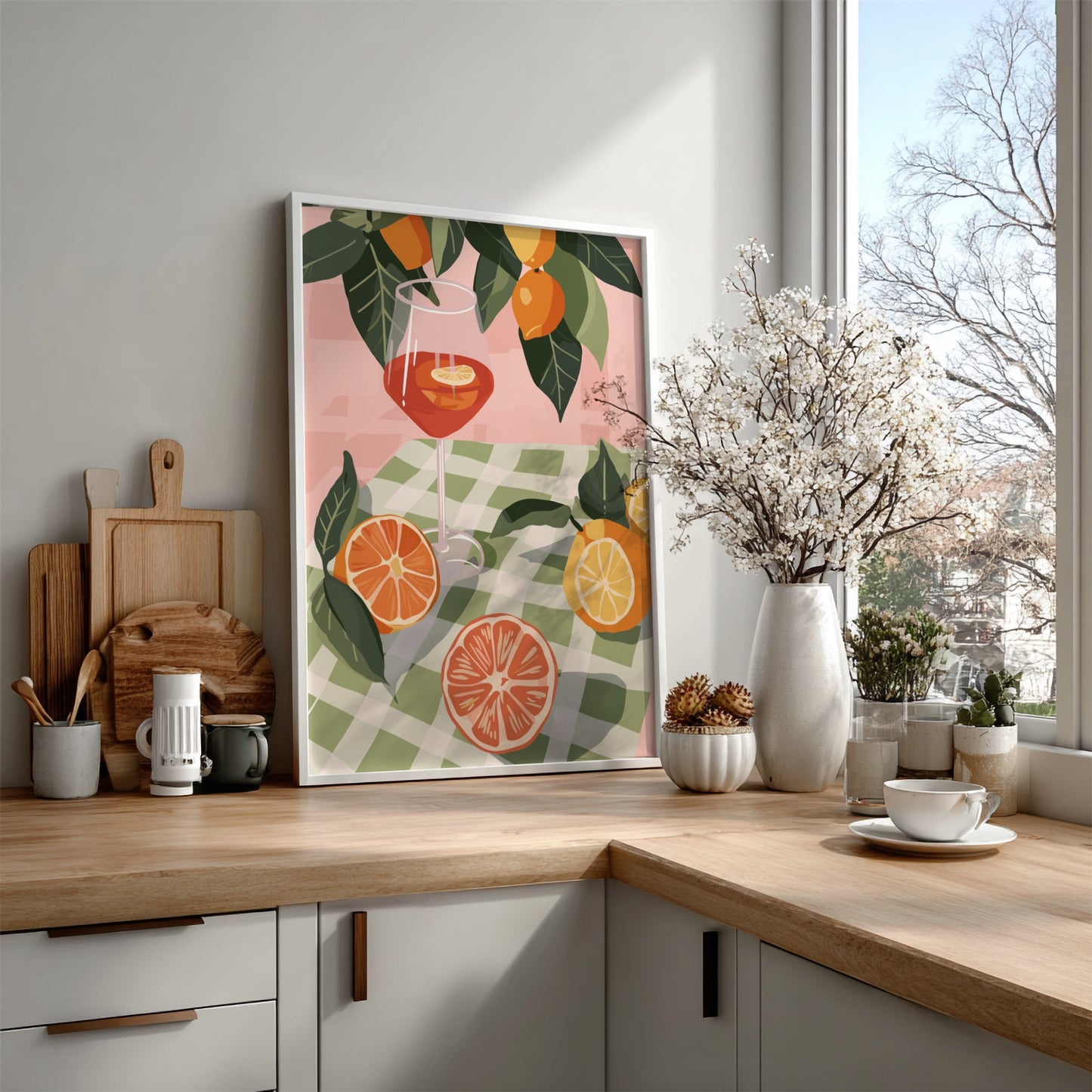 Citrus Table Poster - Fresh Fruit & Sunny Vibes Wall Art Print