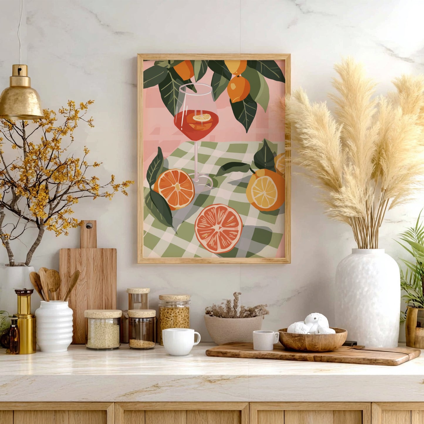 Citrus Table Poster - Fresh Fruit & Sunny Vibes Wall Art Print