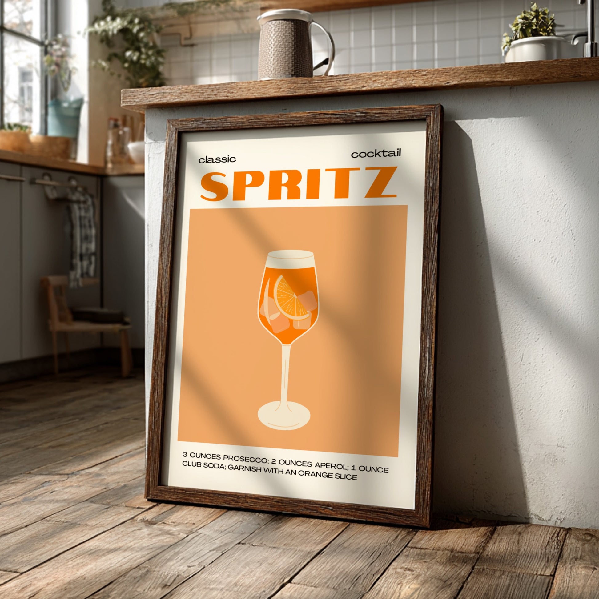 Classic Spritz Cocktail Poster - Aperol Spritz Wall Art Print