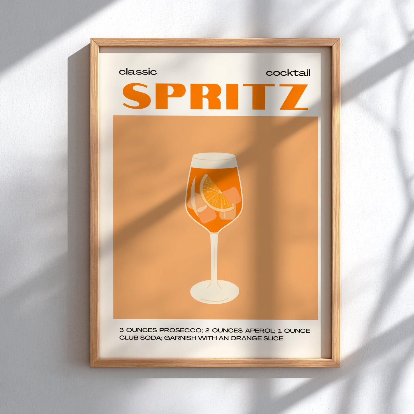 Classic Spritz Cocktail Poster - Aperol Spritz Wall Art Print