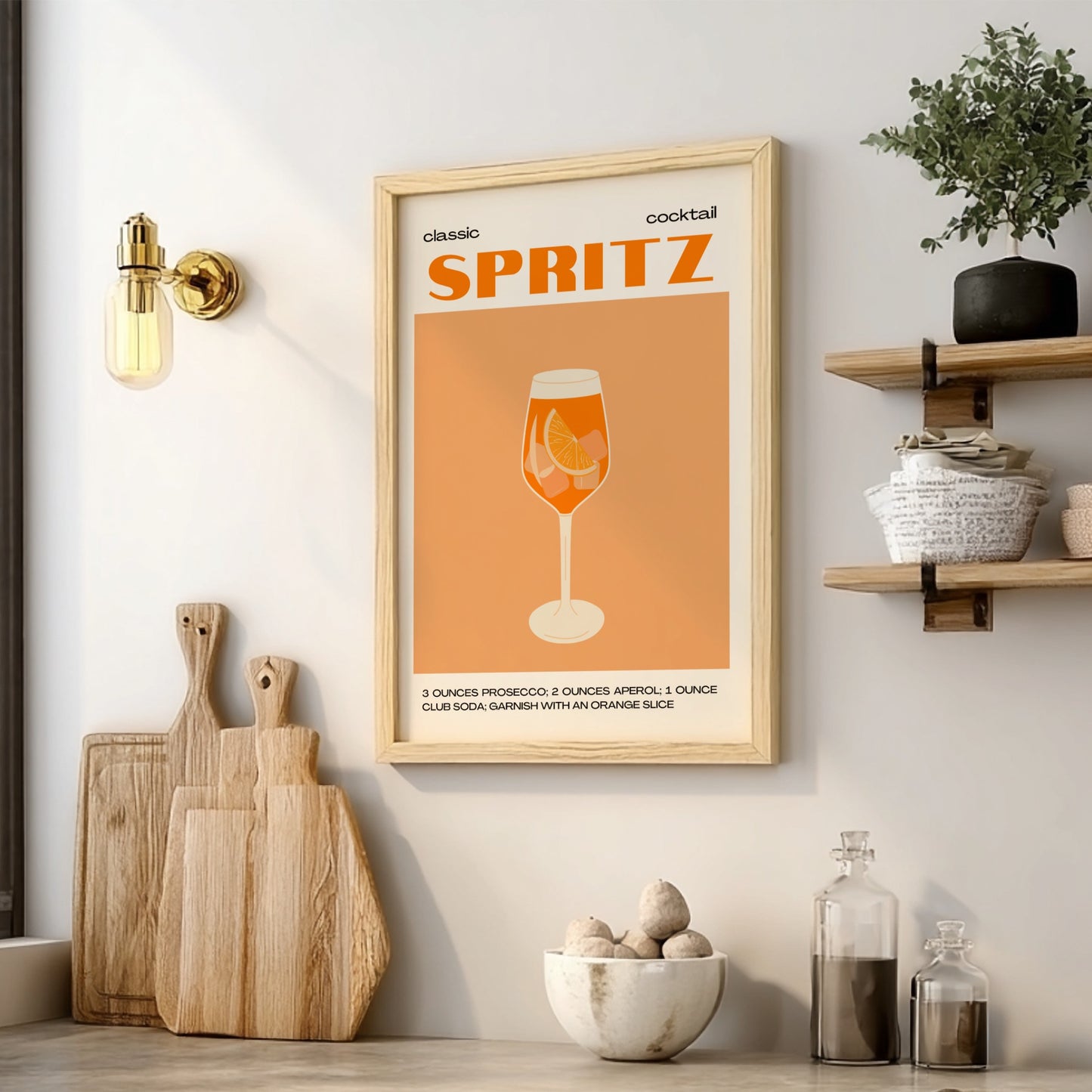 Classic Spritz Cocktail Poster - Aperol Spritz Wall Art Print