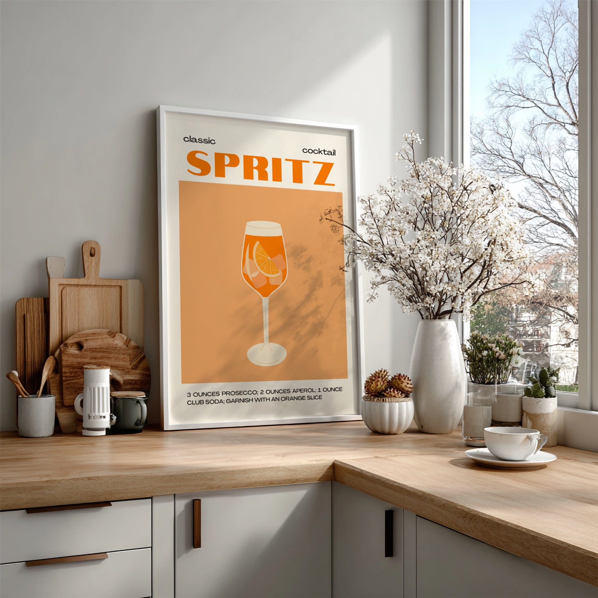 Classic Spritz Cocktail Poster - Aperol Spritz Wall Art Print