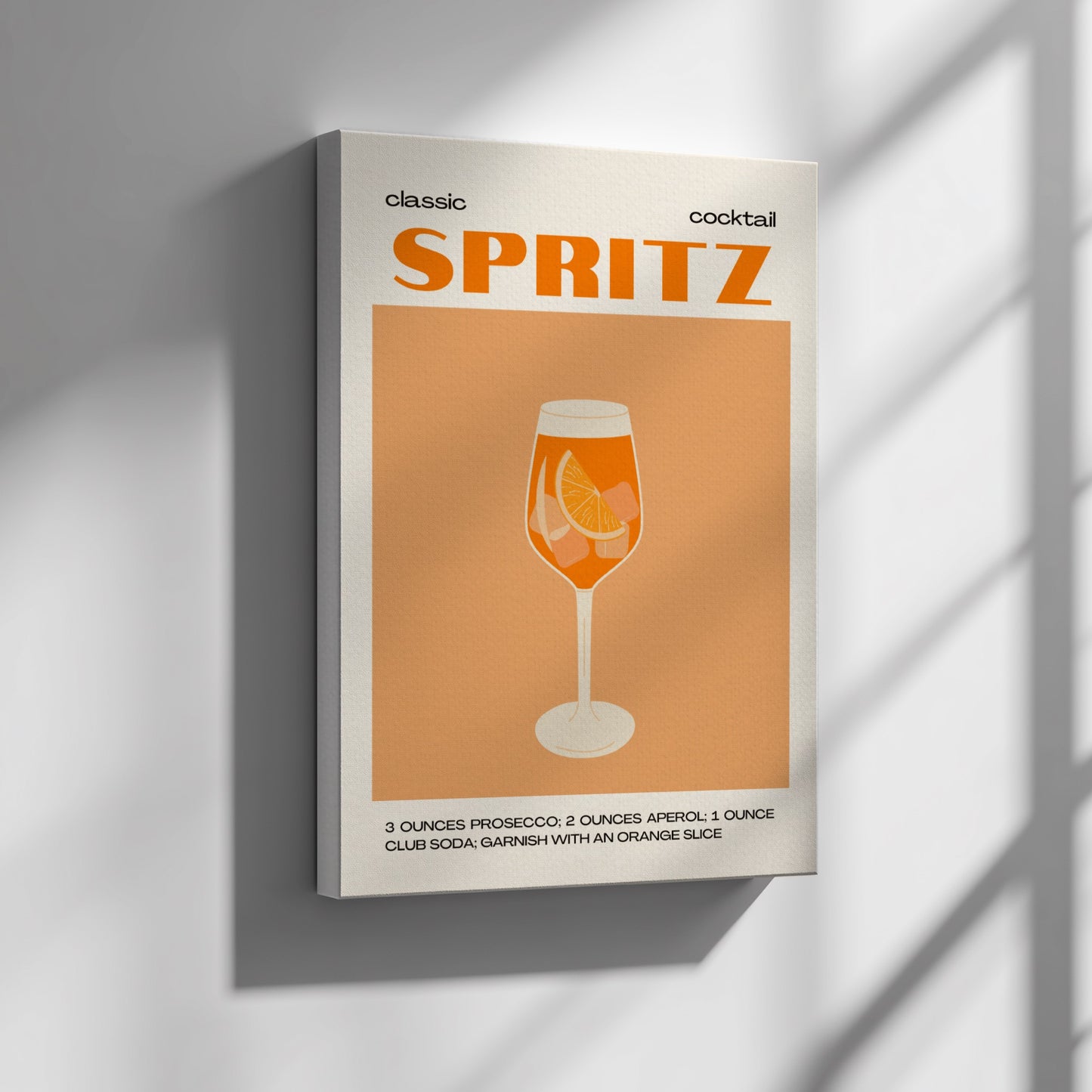 Classic Spritz Cocktail Poster - Aperol Spritz Wall Art Print