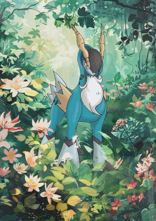 Cobalion Poster: Japanese Style Legendary Pokemon Inspired Anime Artwork, Pokemon TCG Cobalion