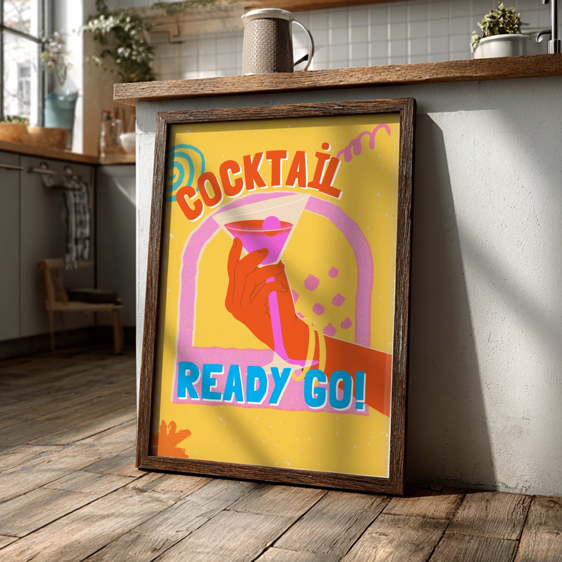 Cocktail Ready Go Poster - Fun Party Drink Wall Art Print