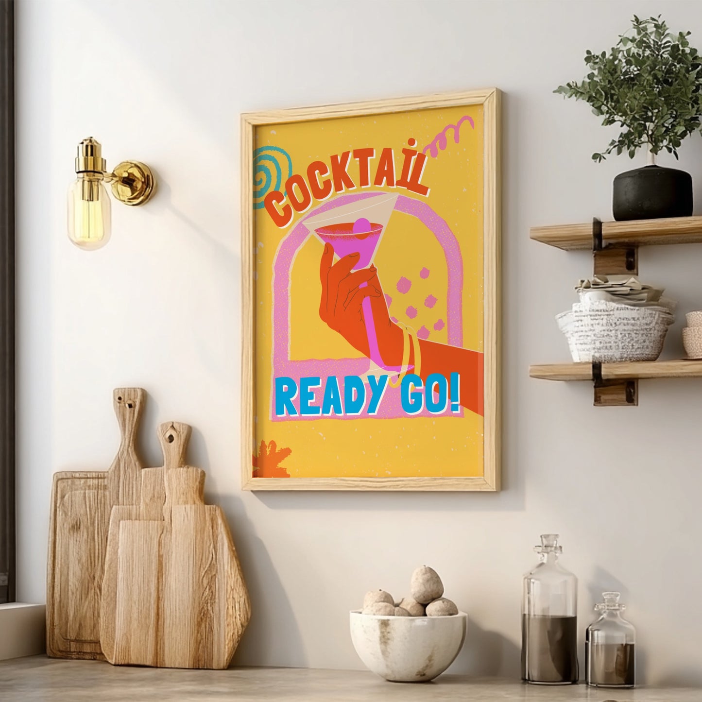 Cocktail Ready Go Poster - Fun Party Drink Wall Art Print
