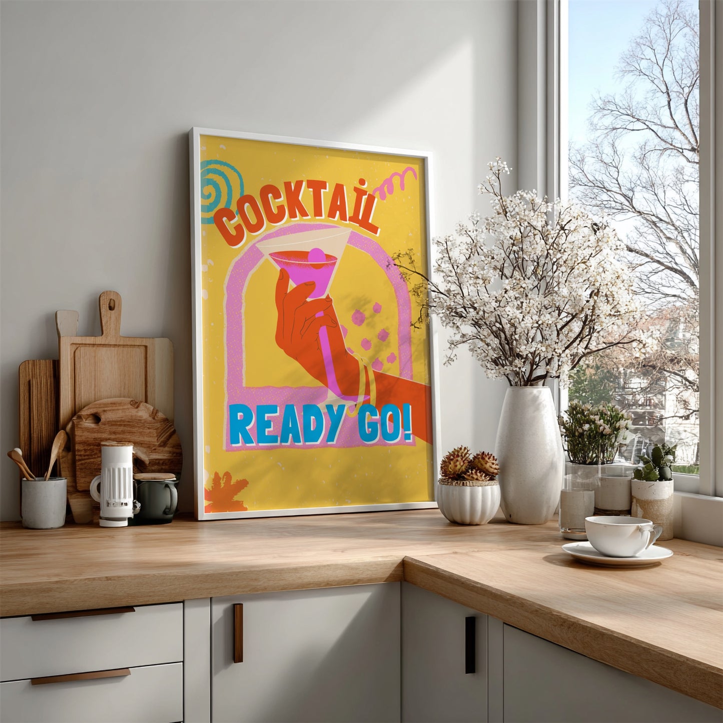 Cocktail Ready Go Poster - Fun Party Drink Wall Art Print