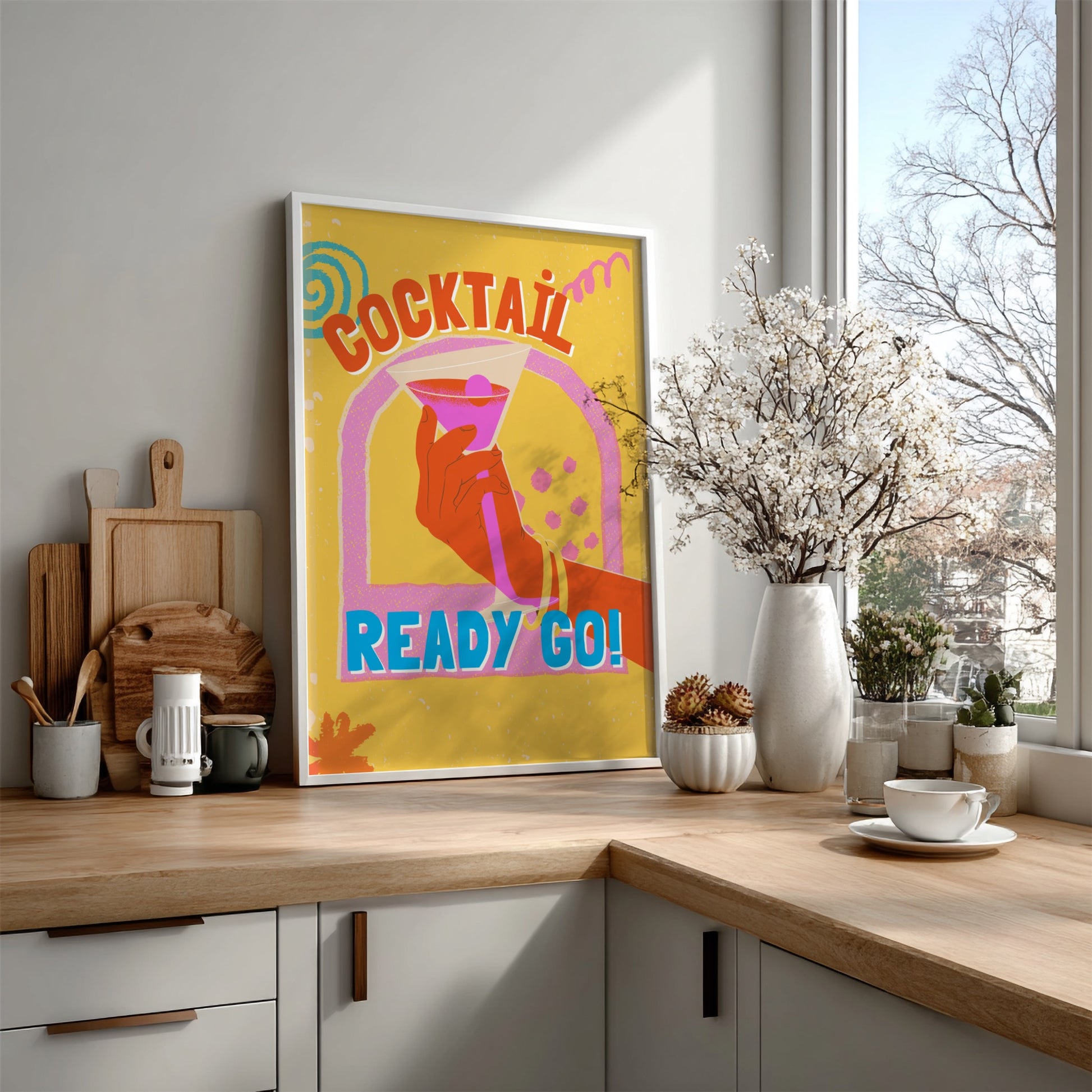 Cocktail Ready Go Poster - Fun Party Drink Wall Art Print