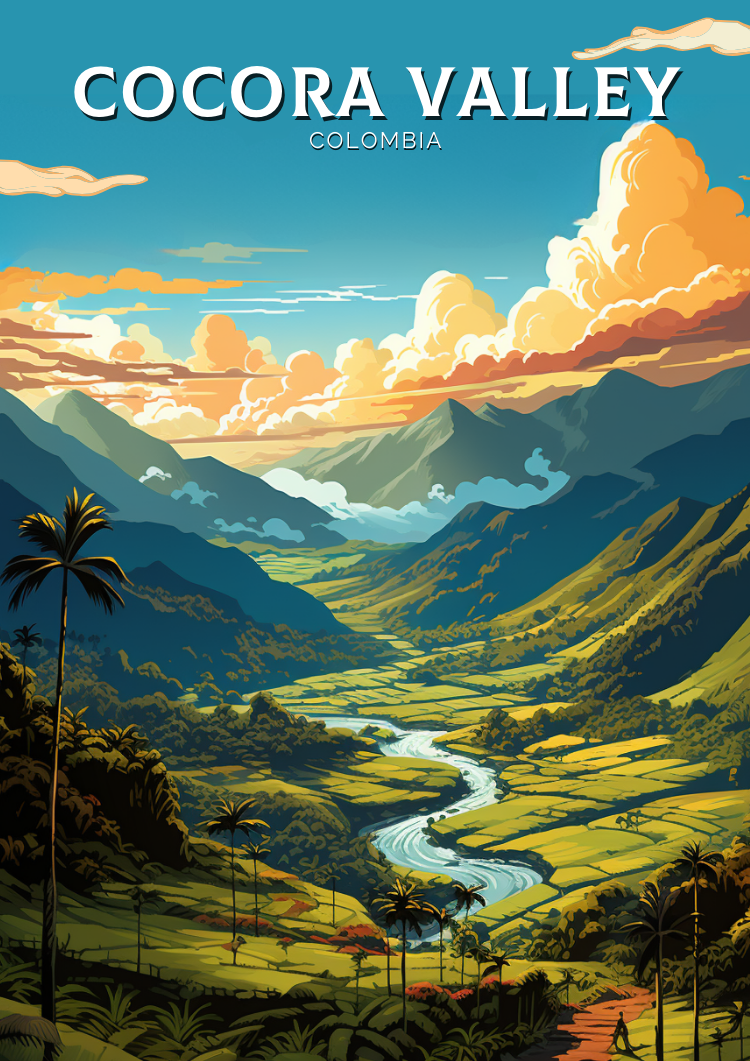 South America COCORA VALLEY POSTER - COLOMBIA NATURE PRINT