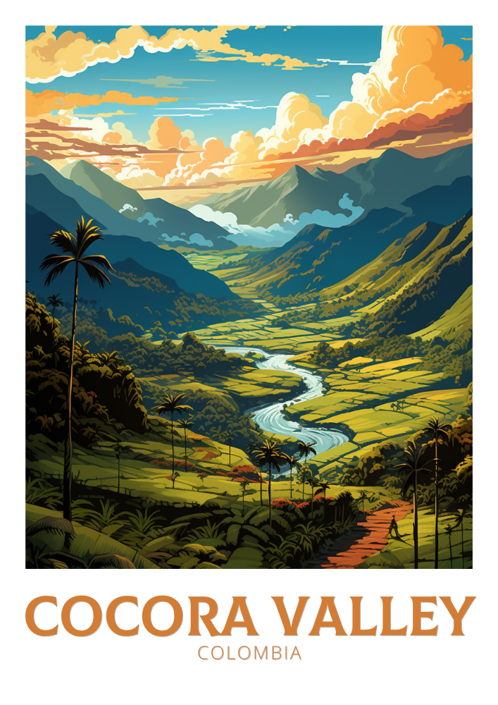 South America COCORA VALLEY PRINT - COLOMBIAN LANDSCAPE POSTER