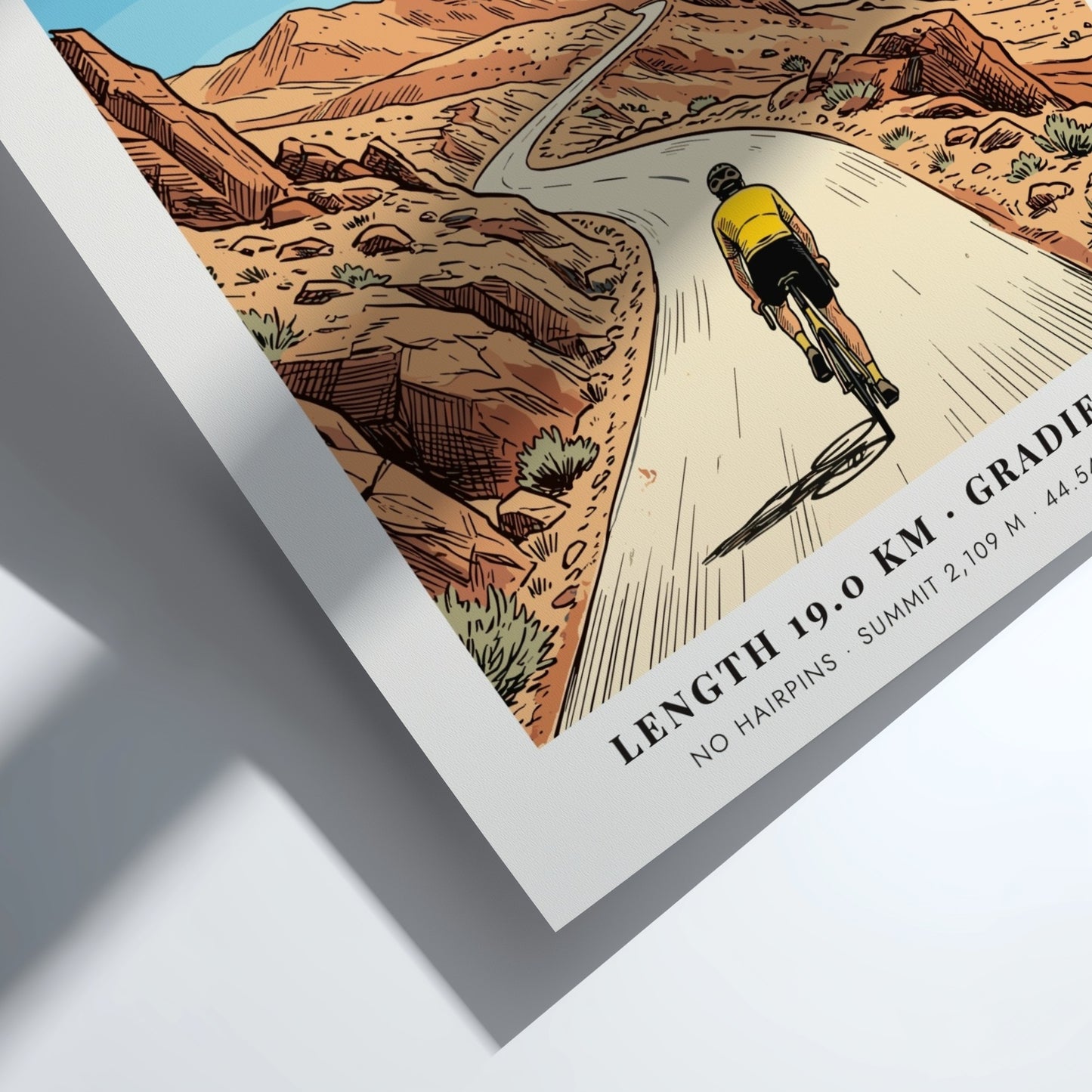 Poster of a cyclist climbing the Col De Vars road in the French Alps