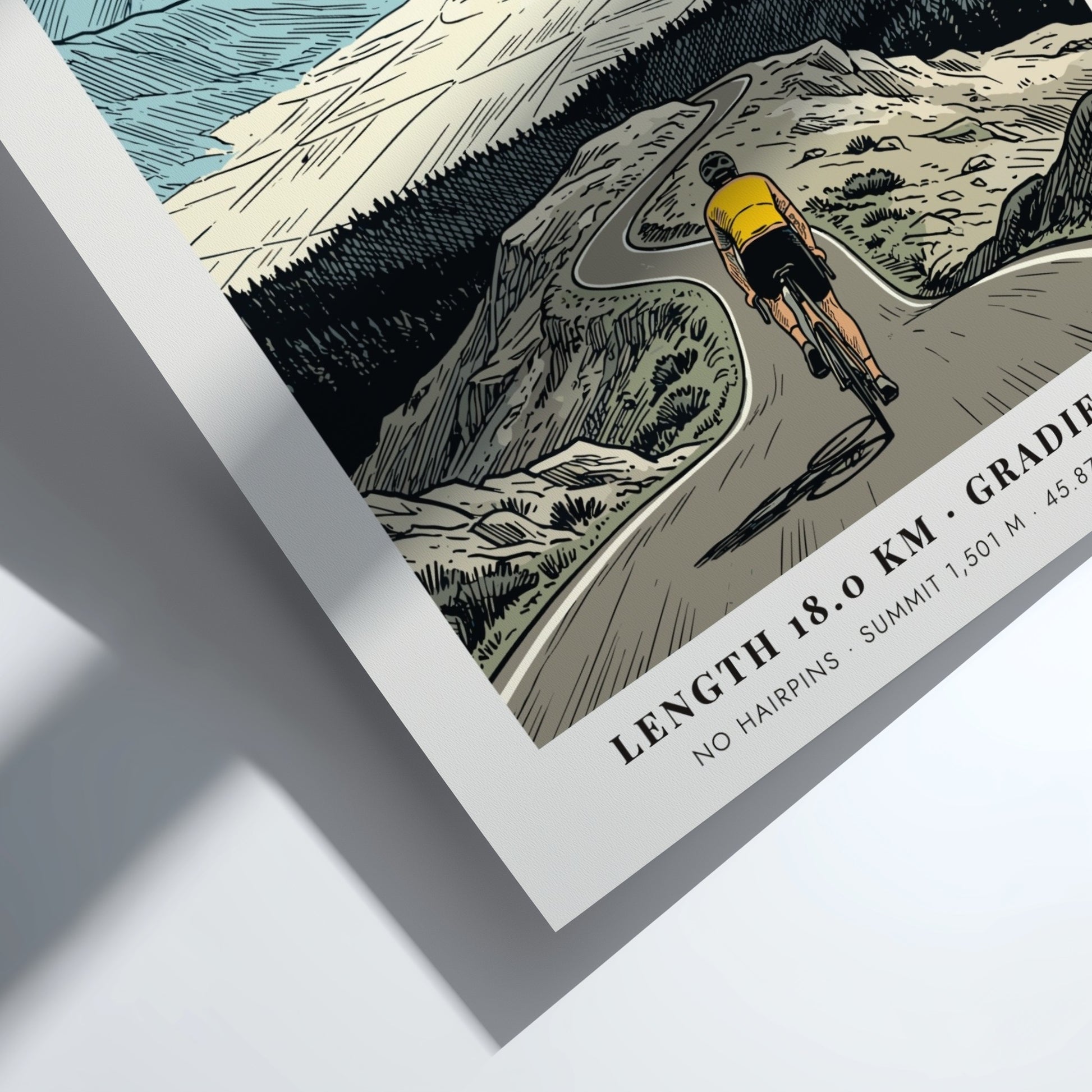 Poster of a cyclist climbing the Col Du Grand Colombier in the French mountains