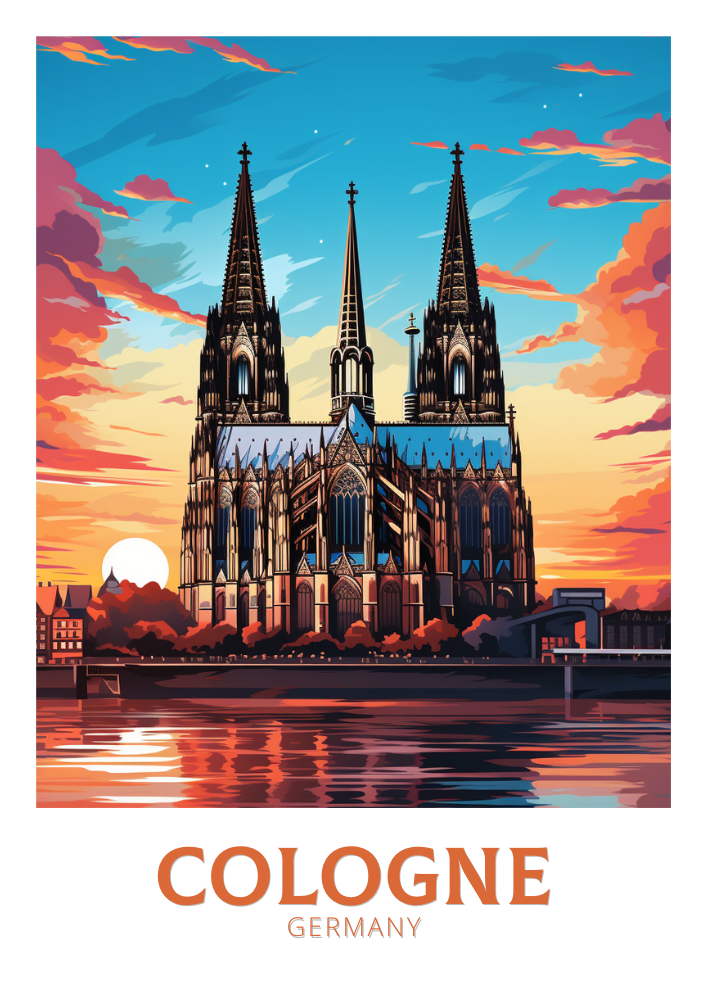 Europe COLOGNE TRAVEL PRINT - GERMANY ARTWORK