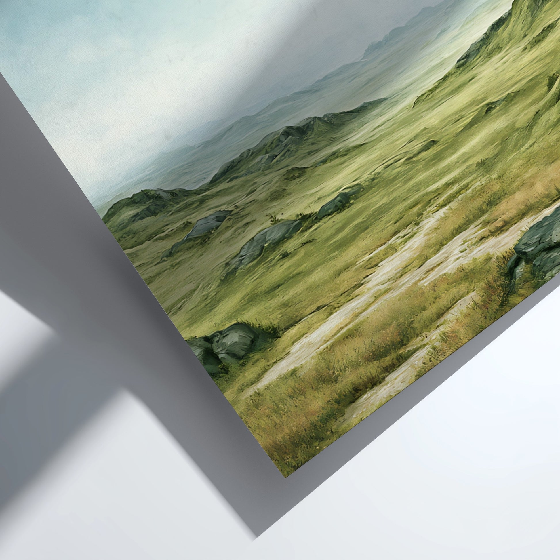 Poster featuring a serene green pastoral landscape with Colossians 3:15 text in white.
