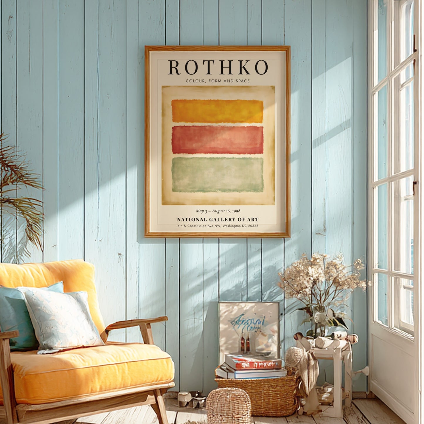 Wall art poster featuring Mark Rothko Colour Form and Space exhibition with three rectangles